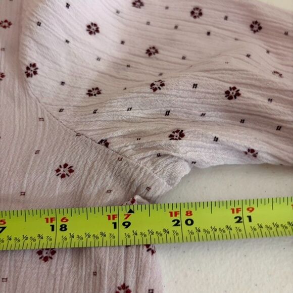 Fun 2 Fun Blouse Women's Medium V-Neck Popover 3/4 Sleeve Sheer Boho Top Casual - Picture 8 of 8